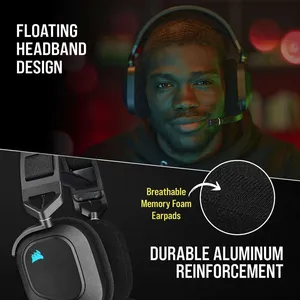 Corsair HS80 RGB Wireless Gaming Headset - Spatial Audio, 50mm Drivers, Dolby Atmos, PS5/PS4 Compatible