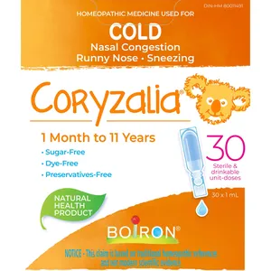 Coryzalia Cold Relief for Kids 1 Month to 11 Years – Sugar, Dye & Preservative Free Unit-Doses