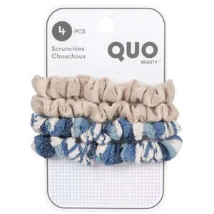Cotton Mini Scrunchies Multi - Eco-Friendly Hair Accessories in Neutral and Blue Tones