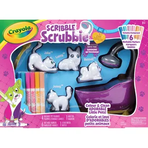 Crayola Scribble Scrubbie Pets Scrub Tub Play Set - Colourable & Washable Pet Figures for Kids