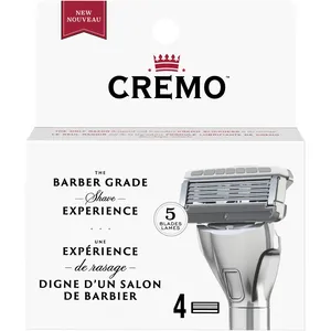 Cremo Refill 4-Count - Barber-Grade 5-Blade Cartridges with Ultra-Slick Shave Cream Formula