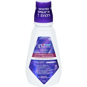 Crest 3D White Glamorous White Mouthwash, 473 mL - Fresh Mint, Whitening Protector for Stain Prevention