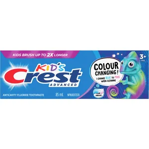 Crest Advanced Kid's Fluoride Toothpaste, Bubblegum Flavor, Color-Changing, Dentist Recommended