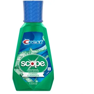 Crest Scope Classic Mouthwash, Original Mint Flavor, 1L - Kills 99% of Bad Breath Germs