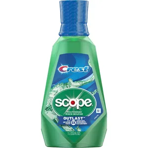 Crest Scope Outlast Mouthwash, Long Lasting Mint, 1 L - Fresh Breath for Up to 5x Longer