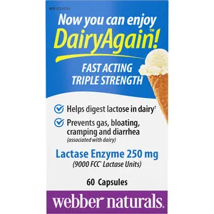 Dairy Again™ Lactase Enzyme 250 mg - Quick Relief from Lactose Intolerance Symptoms