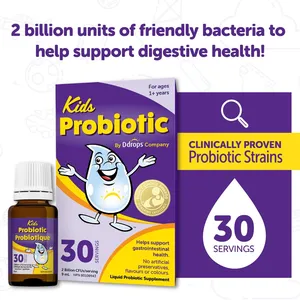 Ddrops Kids Probiotic Liquid Drops, 30 Servings - Supports Digestive Health for Ages 1+