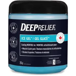 Deep Relief Ice Gel for Muscle and Joint Pain, Cooling Formula with 2% Menthol for Inflammation Relief