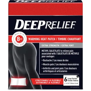 Deep Relief Warming Heat Pain Relief Patch - Extra Strength for Backaches & Muscle Pain Relief