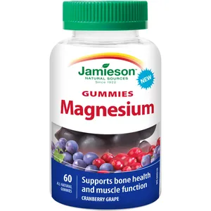 Delicious Magnesium Gummies - Cranberry Grape Flavor for Bone Health & Muscle Function