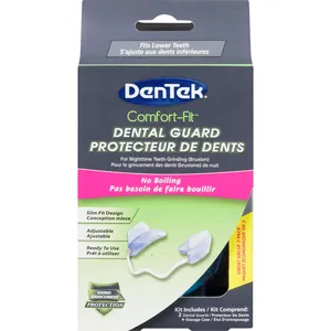 DenTek Comfort-Fit Dental Guard for Nighttime Teeth Grinding Relief - BPA-Free, 2 Guards Included
