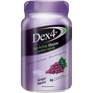 Dex4 Glucose Tablets Grape - 50 Count - Fast Acting Relief for Hypoglycemia