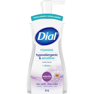 Dial Clean + Gentle Waterlily Foaming Hand Wash 221mL - Hypoallergenic, Vegan, pH Balanced Formula