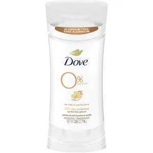 Dove 0% Aluminum Oat Milk & Vanilla Scent Deodorant Stick for Women - 48h Odor Protection