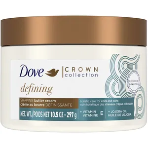 Dove CROWN Collection Shaping Butter Cream for Coils & Curls with Vitamin E and Jojoba Oil