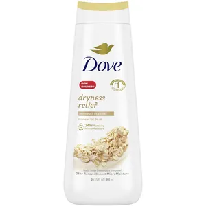 Dove Dryness Relief Body Wash Oatmeal & Rice Milk - Nourishing Cleanser for Soft, Hydrated Skin
