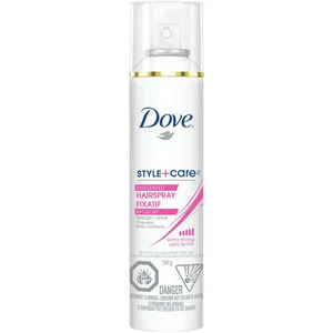 Dove Hairspray Aerosol Extra Hold 198 GR - Unscented, Fast-Drying, Anti-Frizz, Nourishing Formula