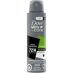 Dove Men+Care Dry Spray Antiperspirant 107g - Stain Defense Fresh, 48-Hour Odour Protection