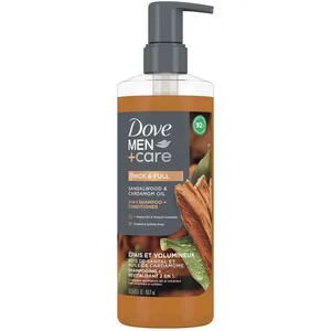 Dove Men+Care Thick & Full 2-in-1 Shampoo + Conditioner Sandalwood & Cardamom Oil for Strong Hair
