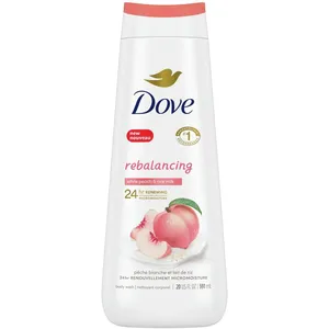 Dove Rebalancing Body Wash White Peach & Rice Milk - Nourishing Cleanser for Healthy Skin