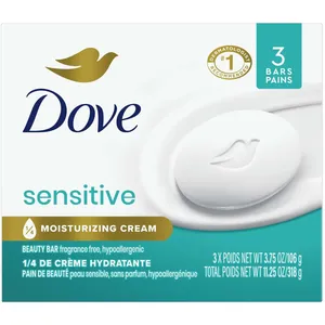 Dove Sensitive Skin Beauty Bar 106g - Hypoallergenic Cleansing Soap with Moisturizing Cream