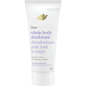 Dove Whole Body Deodorant Cream Aluminum Free Coconut & Vanilla for Pits, Privates, Thighs & Toes