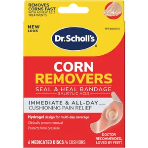 Dr. Scholl's DS Duragel Corn Removers - Maximum Strength Salicylic Acid, 6ct for Fast Pain Relief
