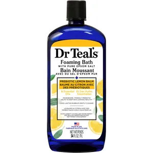 Dr. Teals Foaming Bath with Epsom Salt, Prebiotic Lemon Balm & Essential Oils for Healthy Skin