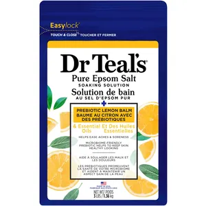 Dr. Teals Pure Epsom Salt Soaking Solution with Prebiotic Lemon Balm & Essential Oils