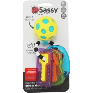 Drive n' Drool Keys - Engaging Rattling Toy with Polka-Dot Ball for Baby's Development