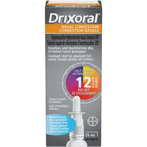 Drixoral Nasal Congestion Spray 25ml - Soothes and Moisturizes Dry Nasal Passages, Fast-Acting Relief