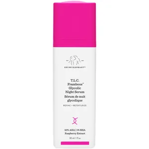 Drunk Elephant T.L.C. Framboosâ„¢ Glycolic Night Serum - Vegan, Cruelty-Free, Exfoliating AHA/BHA Gel