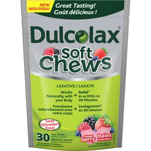 Dulcolax Soft Chews - Mixed Berry, Gentle Laxative for Fast Relief of Occasional Constipation
