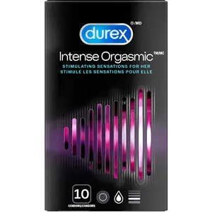 Durex Intense Orgasmic Ribbed & Dotted Condoms with Desirex Gel for Enhanced Stimulation
