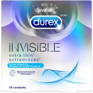 Durex Invisible Extra Thin Extra Sensitive Condoms - Ultimate Comfort & Sensitivity for Deeper Connection