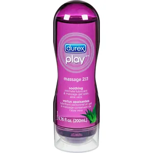 Durex Play Massage Gel 2-in-1 with Aloe Vera - Water-Based Personal Lubricant for All Over Body