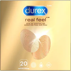 Durex Real Feel Latex-Free Condoms - Extra Lubricated, Natural Skin-on-Skin Sensation