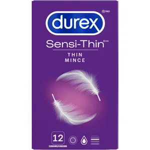 Durex Sensi-Thin Lubricated Condoms - Extra Thin for Enhanced Sensitivity & Protection