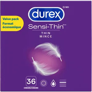 Durex Sensi-Thin Lubricated Value Pack Condoms - Extra Thin for Enhanced Sensitivity and Protection
