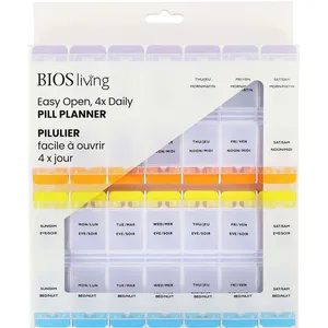 Easy Open 4x Daily Pill Planner for 7 Days with Extra Large Modules - Ideal for Dexterity Issues