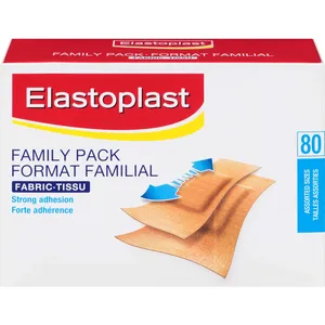 Elastoplast Fabric Family Pack - Flexible, Breathable Bandages for All Wounds - Strong Adhesion