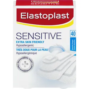 Elastoplast Sensitive Adhesive Bandages - 40 Assorted Shapes for Minor Wound Protection