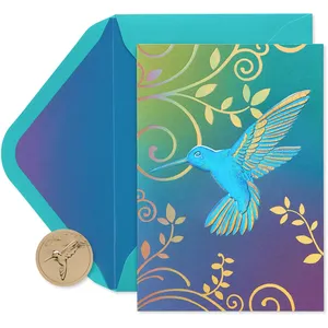 Elegant Hummingbird Papyrus Blank Cards with Envelopes - 12 Count, 4.12" x 5.87"