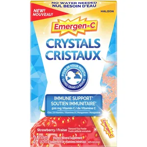 Emergen-C Crystals Strawberry Flavor - Immune Support, No Water Needed, 24 Packets