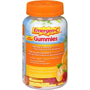 Emergen-C Gummies 500mg Vitamin C Supplement - Orange, Tangerine & Raspberry Flavours