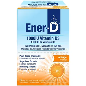 Ener-D Vitamin D3 Multivitamin Drink Mix - Orange Flavor, Plant-Based, Sugar-Free, Non-GMO
