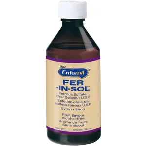 Enfamil Fer-In-Sol Syrup - Fruit-Flavored Iron Supplement for All Ages, Gluten-Free, 150mg Iron