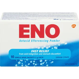 Eno Regular Antacid Powder Sachets - Effervescent Relief for Heartburn & Indigestion