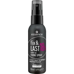 Essence Fix & Last 18H Make-Up Fixing Spray - Transparent, Waterproof, Natural Matte Finish
