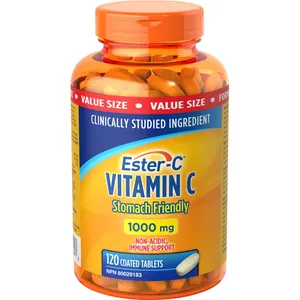 Ester-C Vitamin C 1000mg â€“ Non-Acidic Immune Support with Coated Tablets for Easy Swallowing